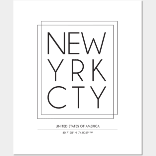 New Yrk Cty Minimal Typography Posters and Art